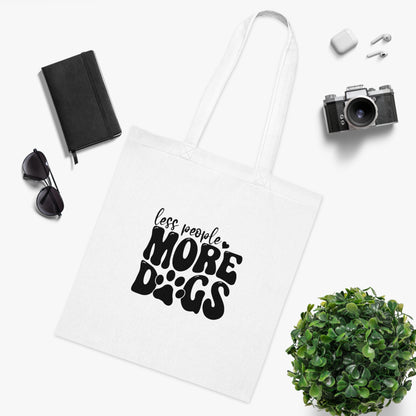 Cotton Tote - "Less People More Dogs" Eco-Friendly Bag for Dog Lovers